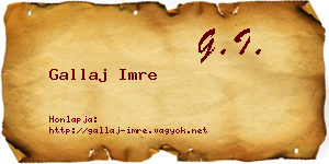 Gallaj Imre névjegykártya